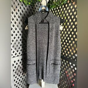 Ann Taylor Charcoal Open Front Vest